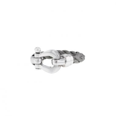 Fred Force 10 large model ring in white gold and stainless steel