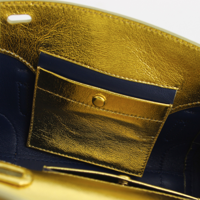 Sac à main Ralph Lauren Ricky petit modèle en cuir doré - Detail D5