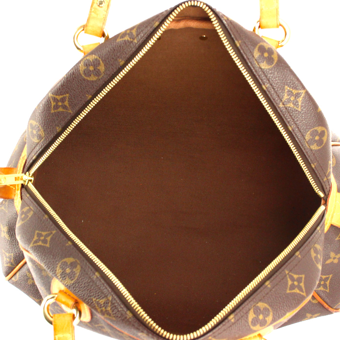 Bolso de mano Louis Vuitton en lona Monogram y cuero natural - Detail D2