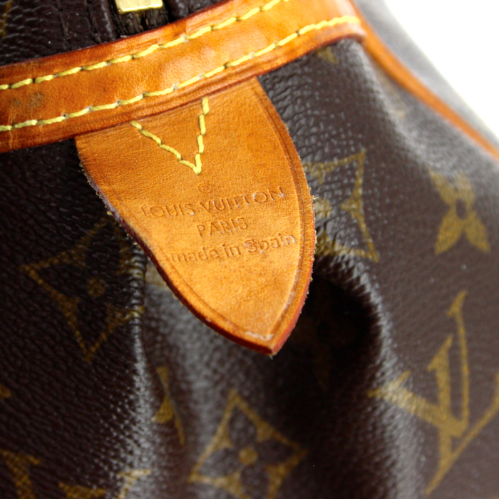 Louis Vuitton handbag in monogram canvas and natural leather - Detail D3