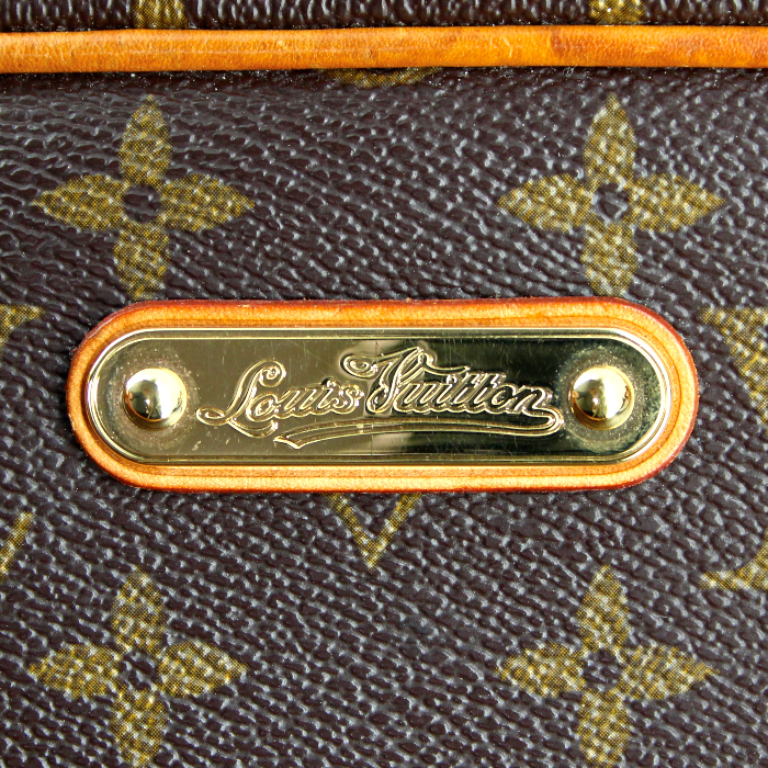 Bolso de mano Louis Vuitton en lona Monogram y cuero natural - Detail D4