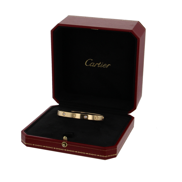 Cartier Love bracelet in yellow gold and diamonds - Detail D2