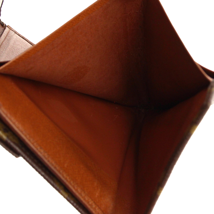 Louis Vuitton Elise wallet in monogram canvas and brown leather - Detail D3