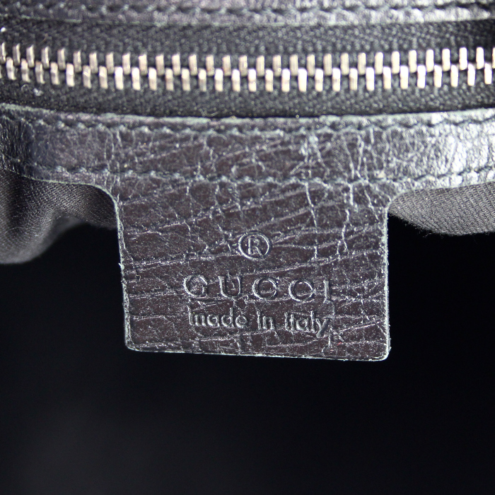 Borsa Gucci in tela monogram e pelle nera - Detail D3