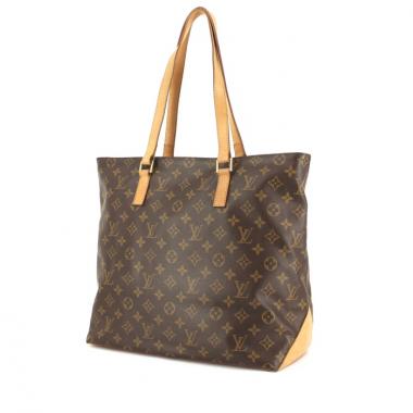Louis Vuitton large model shopping bag in monogram canvas and natural leather