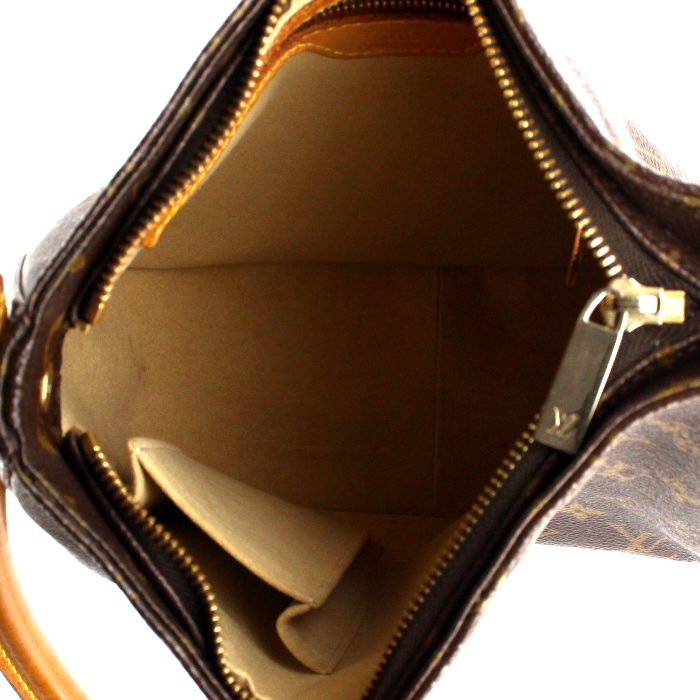 Borsa Louis Vuitton Looping in tela monogram e pelle naturale - Detail D2