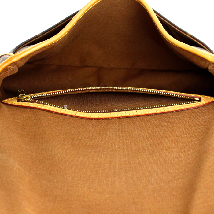 Sac à main Louis Vuitton Sologne en toile monogram et cuir naturel - Detail D2