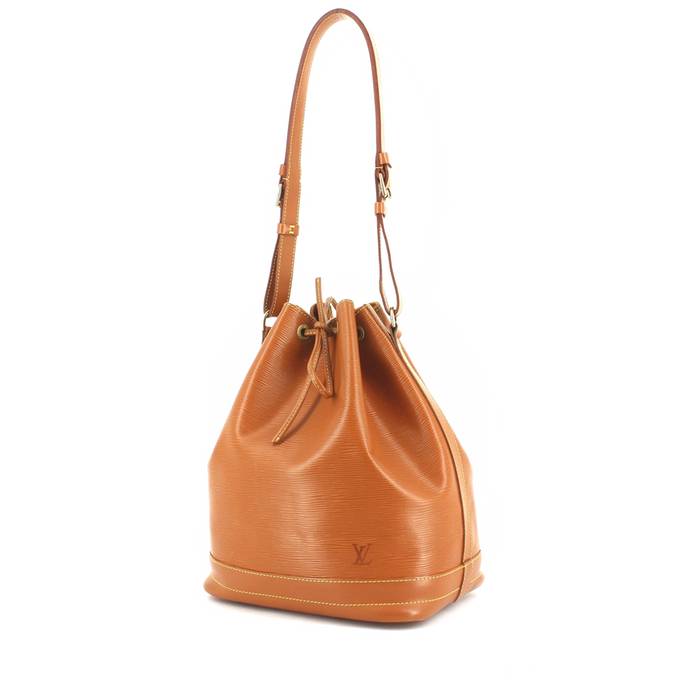 Shopping bag Louis Vuitton petit Noé modello grande in pelle Epi color cognac