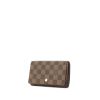 Porte-monnaie Louis Vuitton en toile damier enduite et cuir marron - 00pp thumbnail
