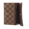 Louis Vuitton wallet in damier canvas and brown leather - Detail D1 thumbnail