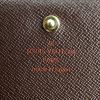 Porte-monnaie Louis Vuitton en toile damier enduite et cuir marron - Detail D3 thumbnail
