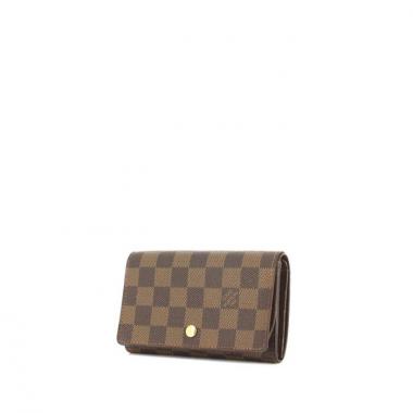 Louis Vuitton wallet in damier canvas and brown leather