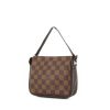 Bolsito de mano Louis Vuitton en lona a cuadros ébano y cuero marrón - 00pp thumbnail