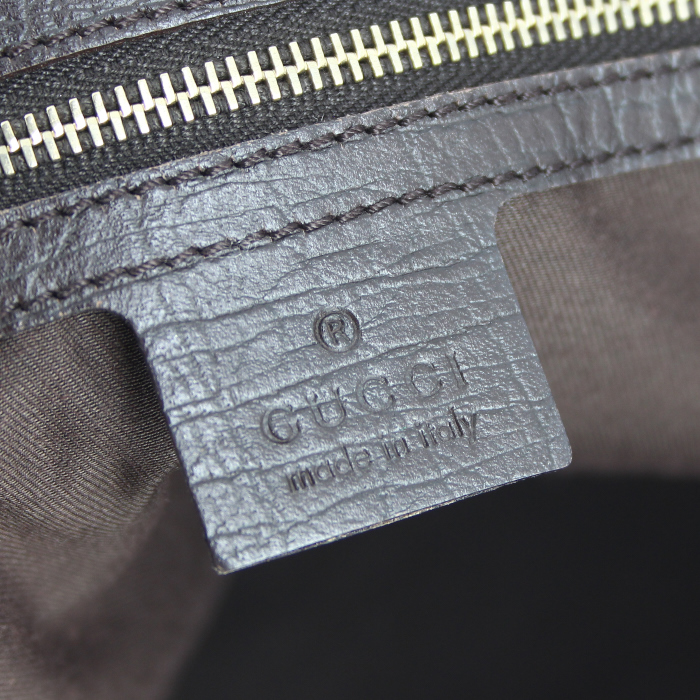 Shopping bag in tela monogram beige e pelle marrone - Detail D3