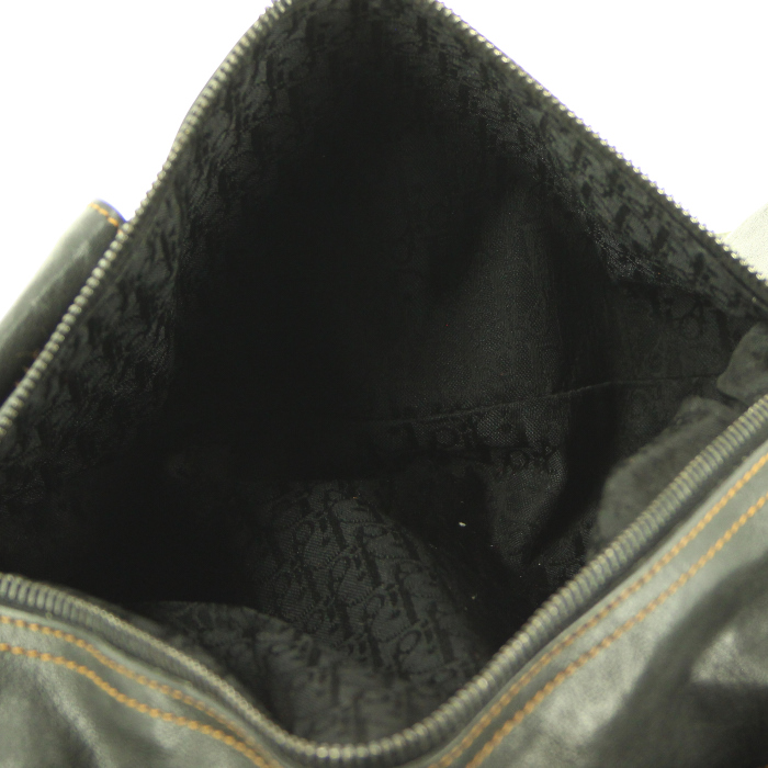 Christian Dior Saddle handbag in black leather - Detail D2