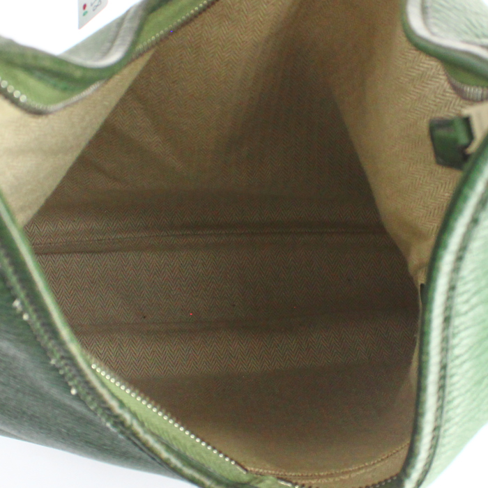 Borsa a spalla Hermes Massai in pelle verde - Detail D3