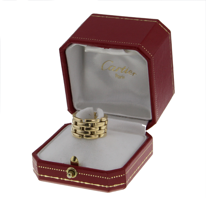 Sortija semiarticulada Cartier Maillon Panthère modelo grande en oro amarillo - Detail D2