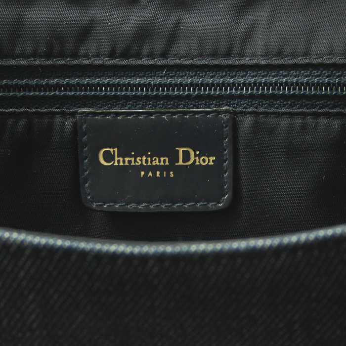 Borsa Dior Malice in tela denim blu con motivo - Detail D3