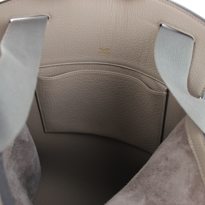 Sac à dos grand modèle en cuir togo gris-tourterelle - Detail D3