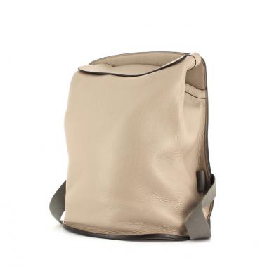 Zaino modello grande in pelle togo grigio tortora