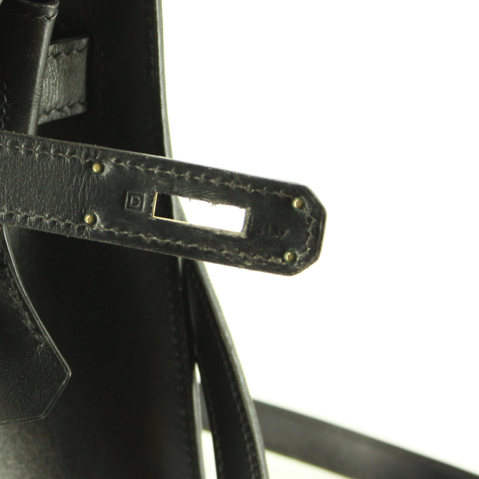 Hermes Kelly 32 cm handbag in black box leather - Detail D5