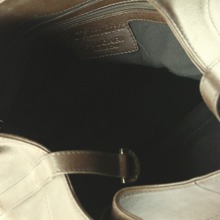 Sac à main en cuir marron - Detail D2