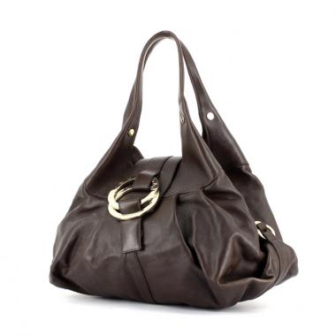 Sac à main en cuir marron