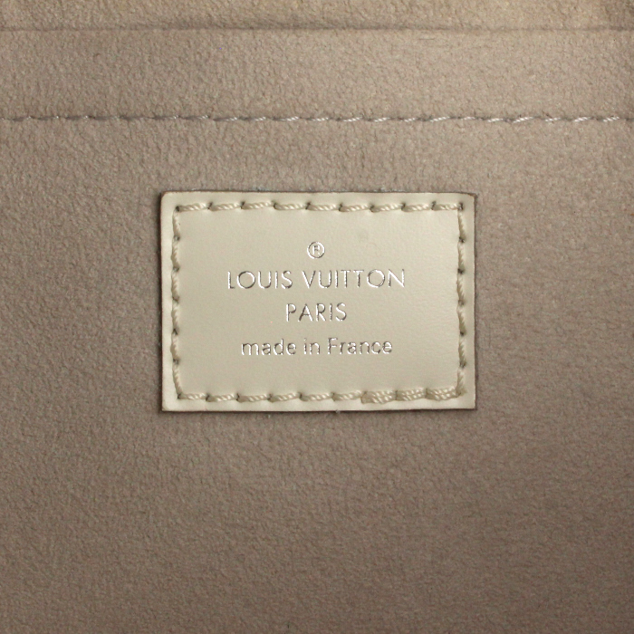 Borsa/pochette Louis Vuitton Montaigne in pelle Epi color crema - Detail D3