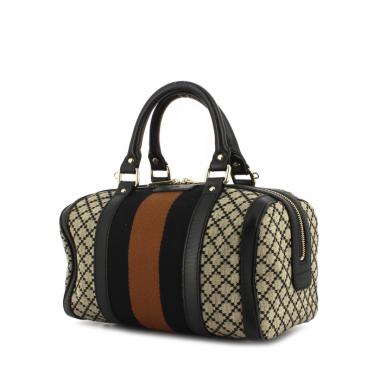 Borsa Gucci in tela monogram nera e marrone