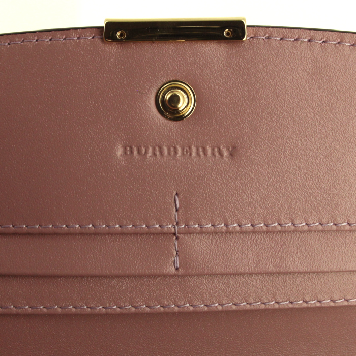 Portafogli Burberry in pelle martellata rosa - Detail D4