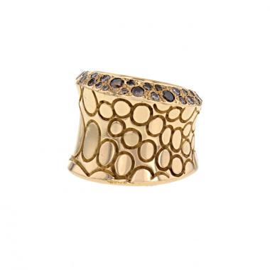 Bague Pomellato en or rose,  diamants et diamants cognac