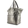 Saint Laurent Downtown large model handbag in silver leather - 00pp thumbnail