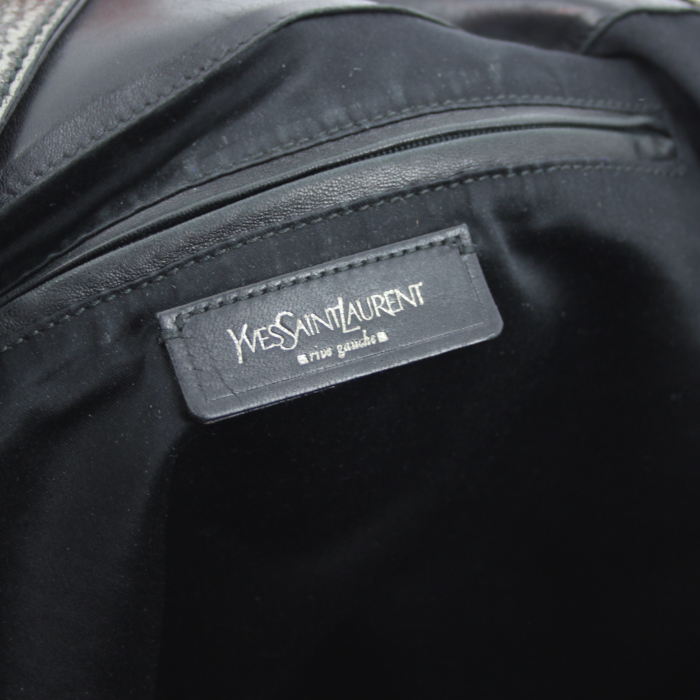 Sac à main Saint Laurent Downtown grand modèle en cuir argenté - Detail D3