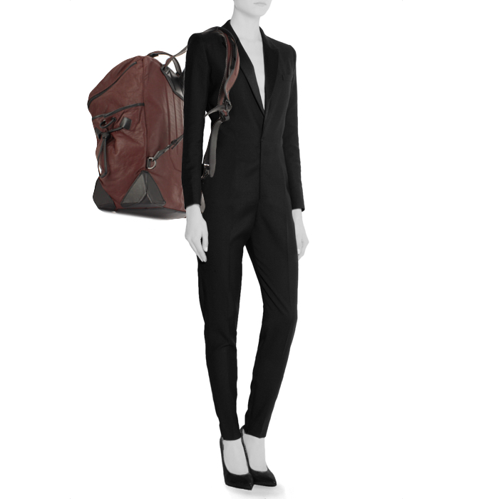 Sac à dos Alexander Wang en cuir noir et bordeaux - Detail D1