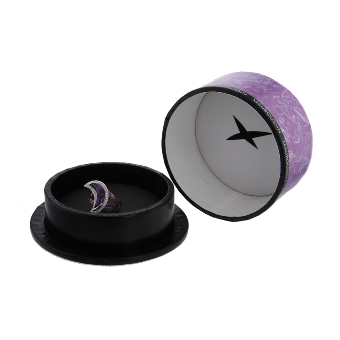 Bague Mauboussin Subtil Songe en or blanc,  diamants et saphirs roses et en améthyste violette - Detail D2