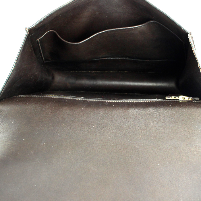 Bolso de mano Hermes Hermes Constance en cuero box marrón chocolate - Detail D3