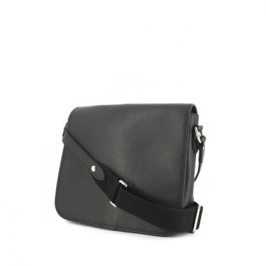 Borsa bisaccia in pelle taiga nera