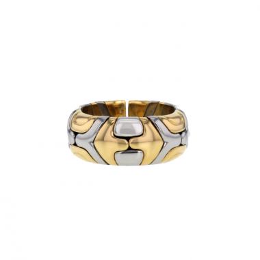 Anello aperto Bulgari Alveare in oro giallo e acciaio
