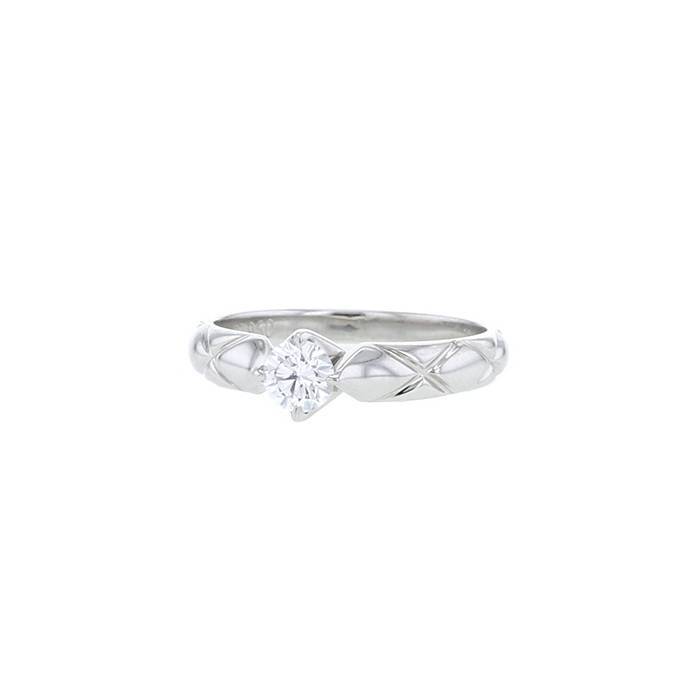 Chanel Matelassé solitaire ring in platinium and diamond (0,31 carat) - 00pp