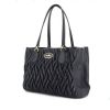 Coach handbag in dark blue quilted leather - 00pp thumbnail