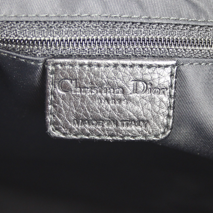 Dior handbag in monogram canvas and black leather - Detail D3