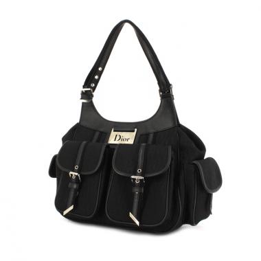 Borsa Dior in tela monogram e pelle nera