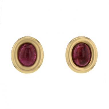 Pendientes Poiray Indrani en oro amarillo y en turmalina rosa