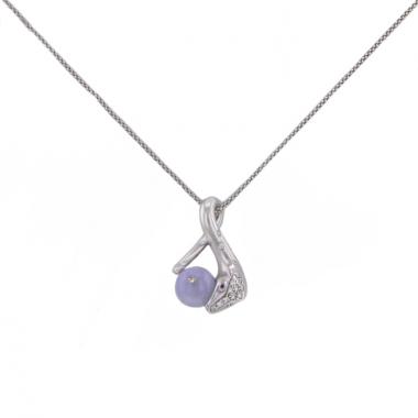 Collar Boucheron Trouble en oro blanco,  diamantes y jade violeta
