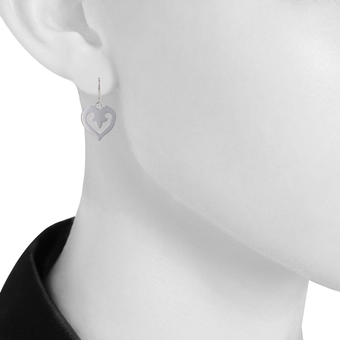 Pendientes colgantes O.J. Perrin Légende en oro blanco - Detail D1