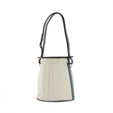 Bolso de mano Hermes Farming en cuero epsom bicolor blanco y azul