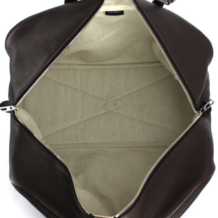 Sac de voyage Hermes Victoria en cuir togo marron - Detail D2