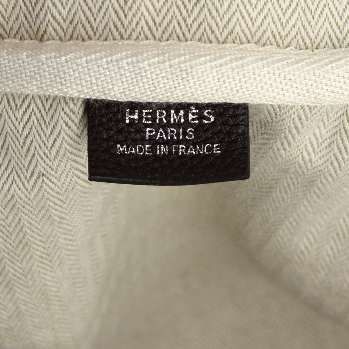 Borsa da viaggio Hermes Victoria in pelle togo marrone - Detail D4