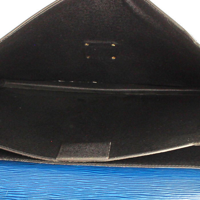 Louis Vuitton briefcase in blue epi leather - Detail D2