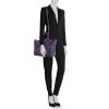 Ralph Lauren Ricky large model handbag in purple leather - Detail D1 thumbnail